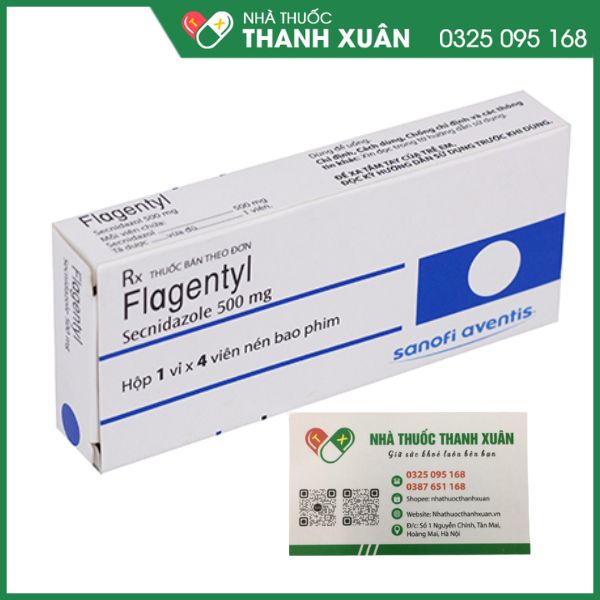 Thuốc Flagentyl 500mg trị nhiễm khuẩn (1 vỉ x 4 viên)
